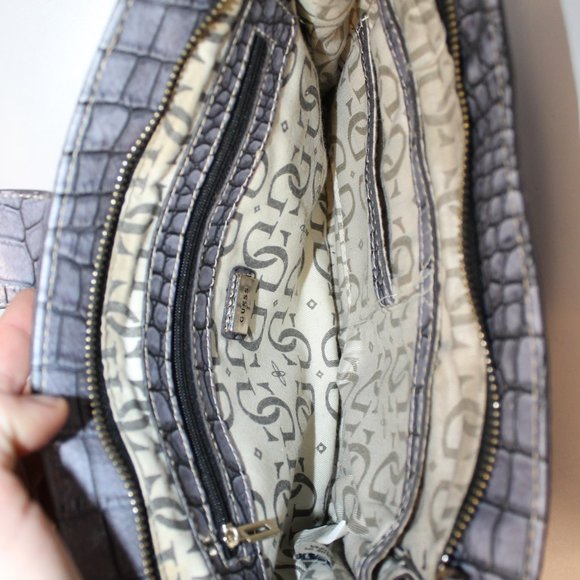 Rare Y2K Vintage Purple Croc Crossbody Guess Bag - Picture 5 of 7
